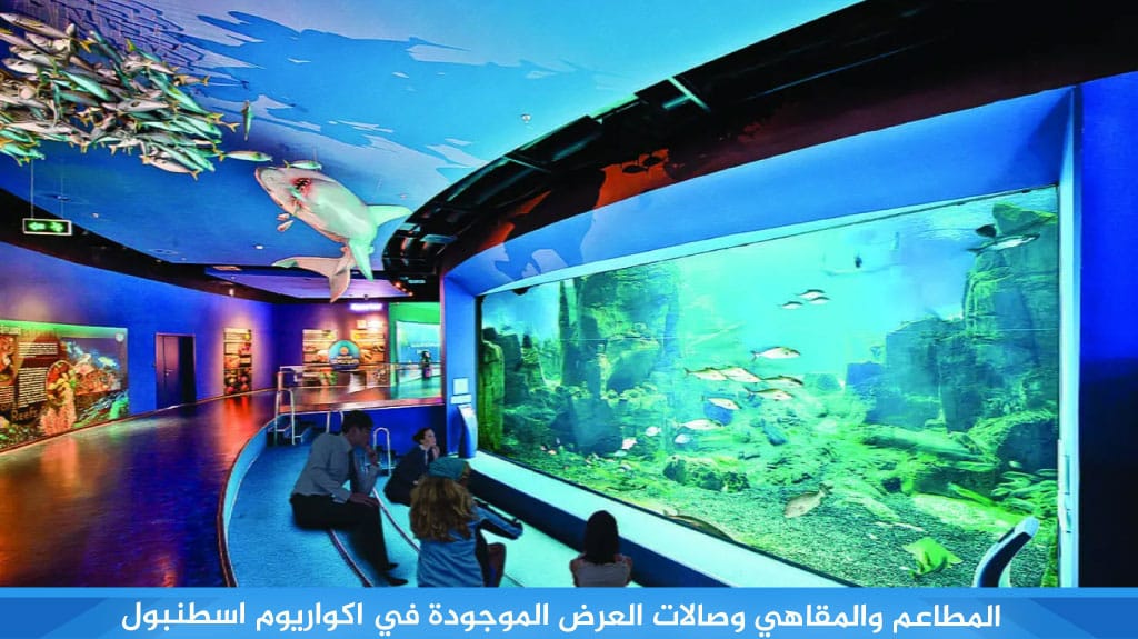 المطاعم والمقاهي وصالات العرض الموجودة في اكواريوم اسطنبول
